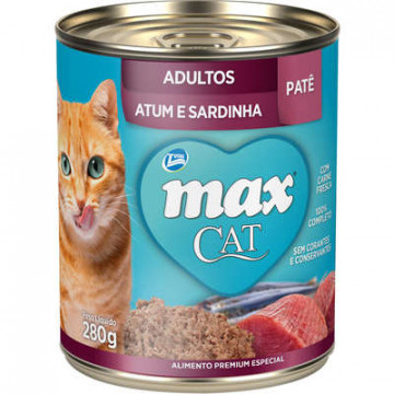 Lata Max Cat Adultos Sabor Atum e Sardinha - 280g